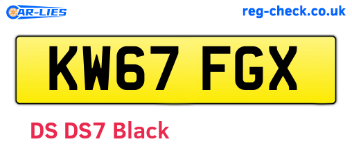 KW67FGX are the vehicle registration plates.