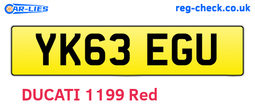 YK63EGU are the vehicle registration plates.