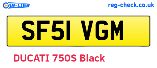 SF51VGM are the vehicle registration plates.