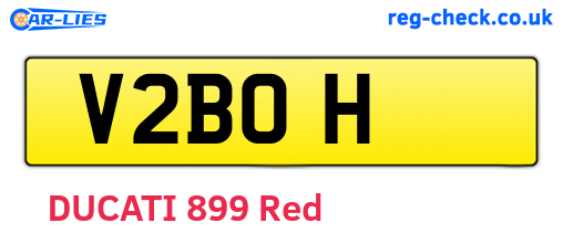 V2BOH are the vehicle registration plates.