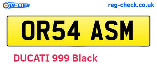 OR54ASM are the vehicle registration plates.