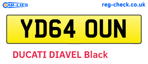 YD64OUN are the vehicle registration plates.