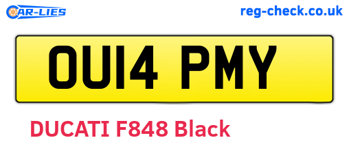 OU14PMY are the vehicle registration plates.