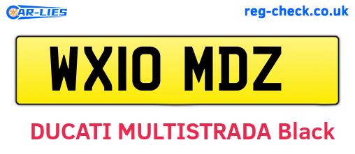 WX10MDZ are the vehicle registration plates.