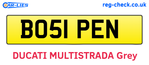 BO51PEN are the vehicle registration plates.