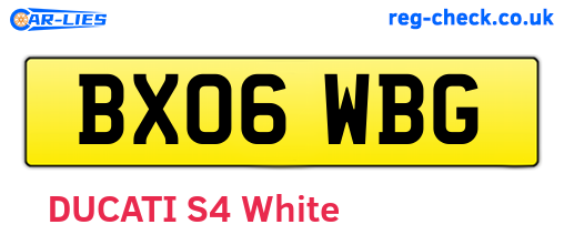 BX06WBG are the vehicle registration plates.