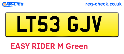 LT53GJV are the vehicle registration plates.