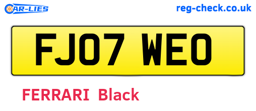 FJ07WEO are the vehicle registration plates.