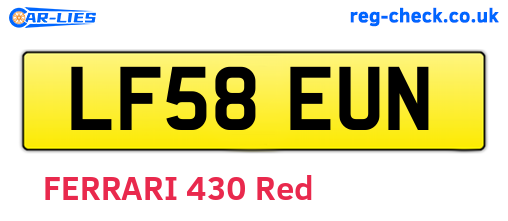 LF58EUN are the vehicle registration plates.