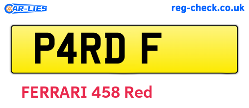 P4RDF are the vehicle registration plates.