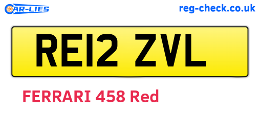 RE12ZVL are the vehicle registration plates.