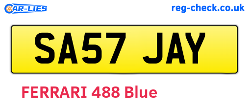 SA57JAY are the vehicle registration plates.