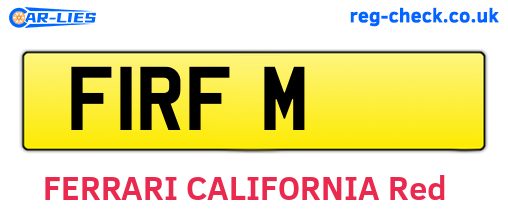 F1RFM are the vehicle registration plates.
