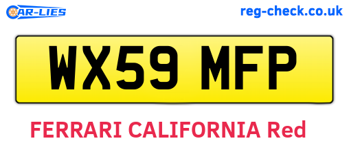 WX59MFP are the vehicle registration plates.