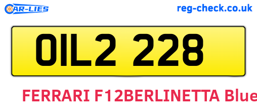 OIL2228 are the vehicle registration plates.
