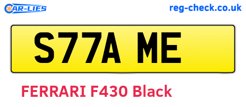 S77AME are the vehicle registration plates.