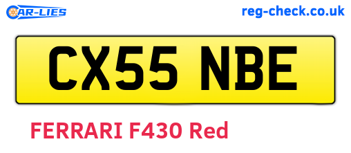 CX55NBE are the vehicle registration plates.