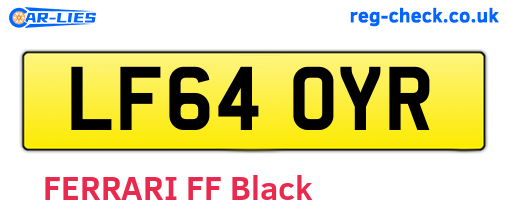 LF64OYR are the vehicle registration plates.