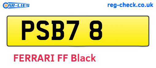 PSB78 are the vehicle registration plates.