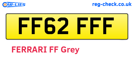 FF62FFF are the vehicle registration plates.
