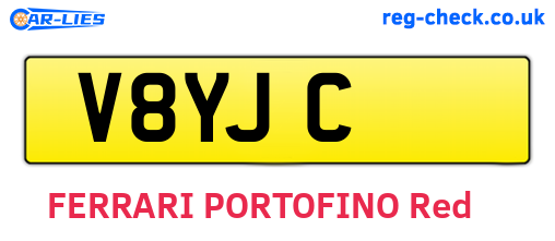 V8YJC are the vehicle registration plates.