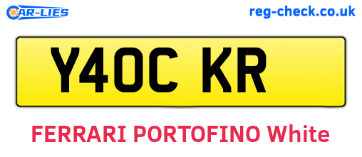 Y40CKR are the vehicle registration plates.