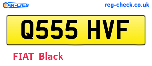 Q555HVF are the vehicle registration plates.