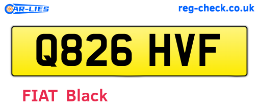 Q826HVF are the vehicle registration plates.