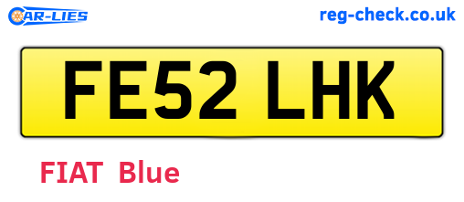 FE52LHK are the vehicle registration plates.