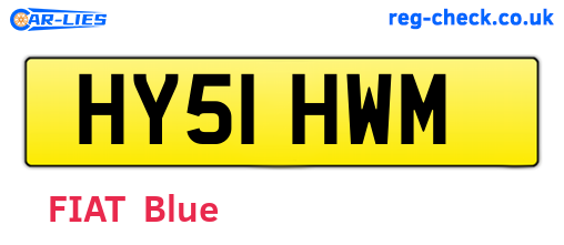 HY51HWM are the vehicle registration plates.