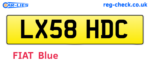 LX58HDC are the vehicle registration plates.