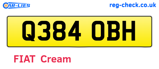 Q384OBH are the vehicle registration plates.