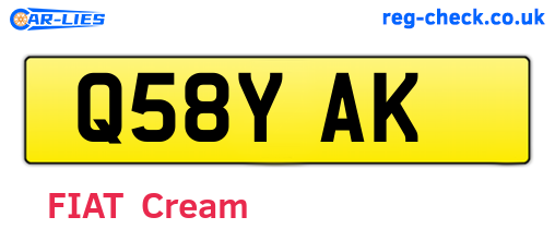 Q58YAK are the vehicle registration plates.