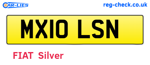 MX10LSN are the vehicle registration plates.
