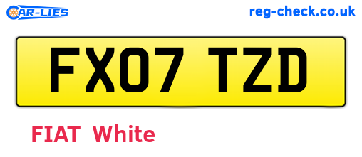 FX07TZD are the vehicle registration plates.
