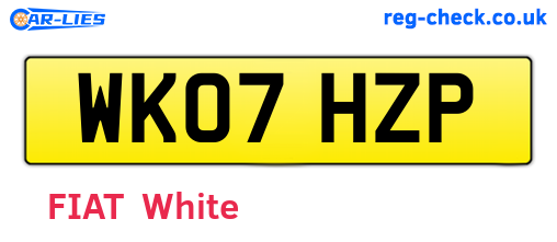 WK07HZP are the vehicle registration plates.