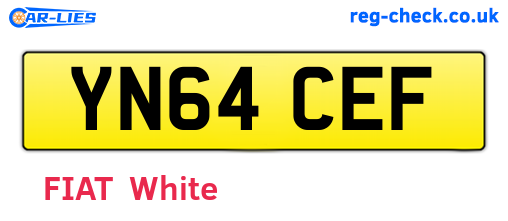 YN64CEF are the vehicle registration plates.