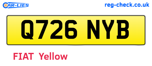 Q726NYB are the vehicle registration plates.