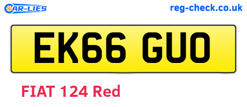 EK66GUO are the vehicle registration plates.