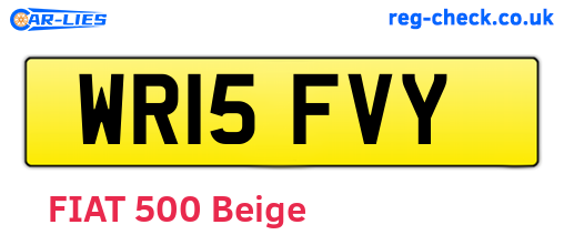 WR15FVY are the vehicle registration plates.