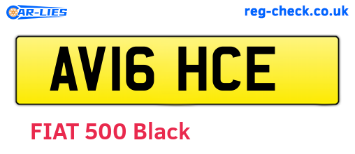 AV16HCE are the vehicle registration plates.