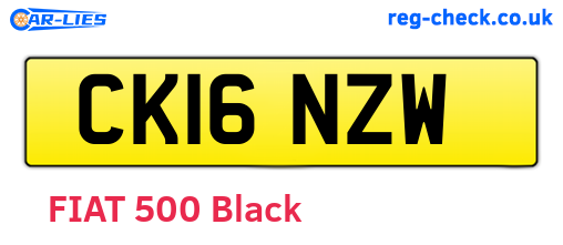CK16NZW are the vehicle registration plates.