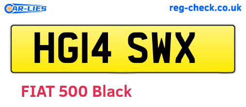 HG14SWX are the vehicle registration plates.