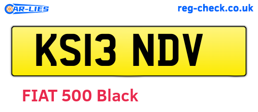 KS13NDV are the vehicle registration plates.