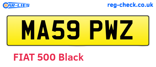 MA59PWZ are the vehicle registration plates.