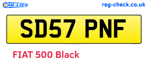 SD57PNF are the vehicle registration plates.