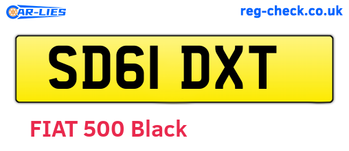 SD61DXT are the vehicle registration plates.