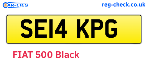 SE14KPG are the vehicle registration plates.