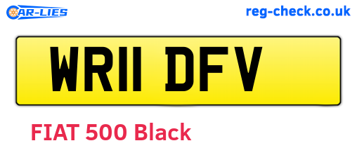 WR11DFV are the vehicle registration plates.