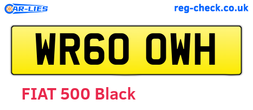 WR60OWH are the vehicle registration plates.